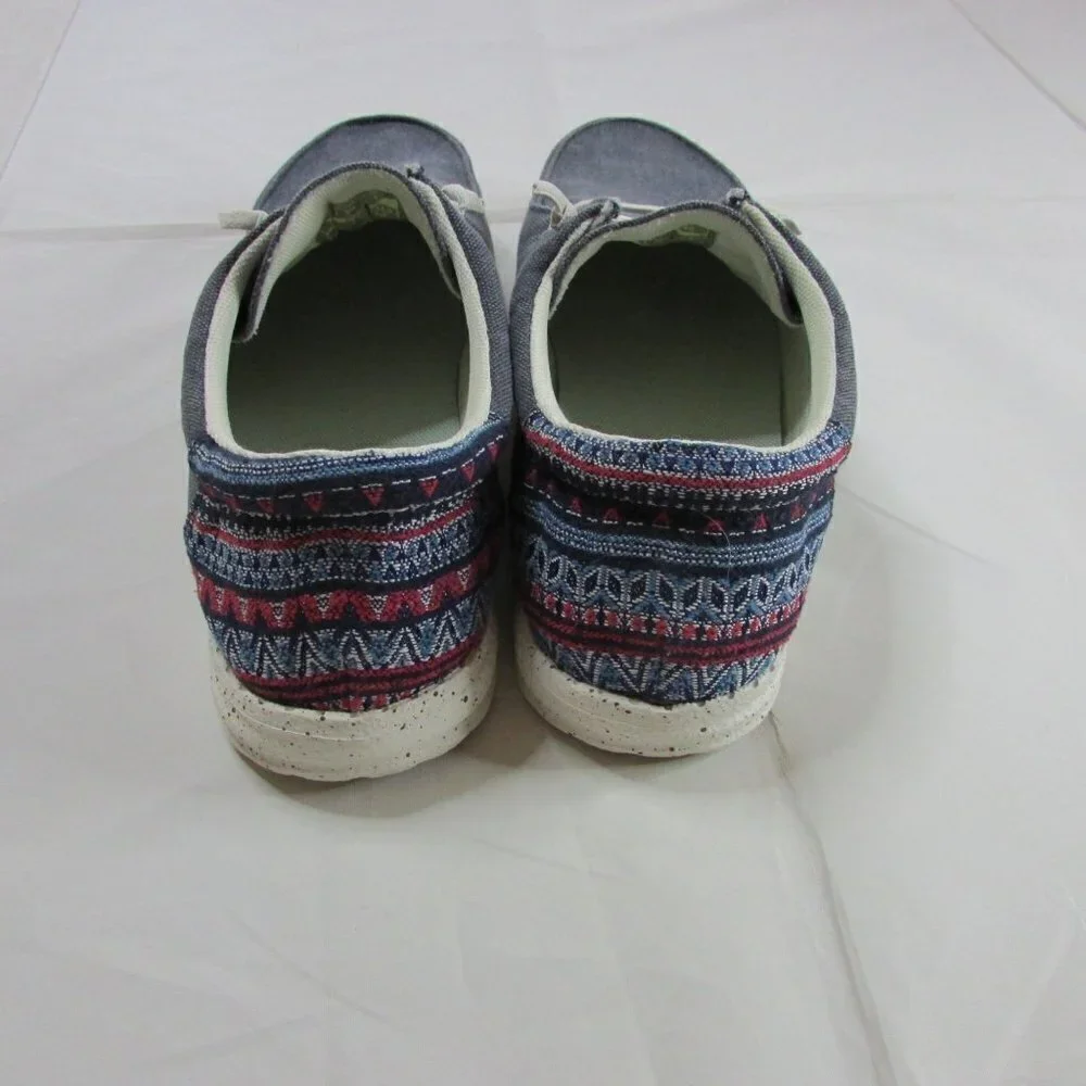 Roper Men's 8.5 Hang Loose Slip on Loafer Shoe - Navy Canvas